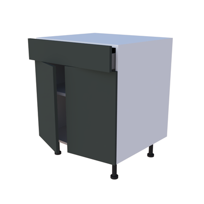 Meuble bas 2 portes + 1 tiroir - larg. 70 cm - Haut. 85cm (pieds inclus)