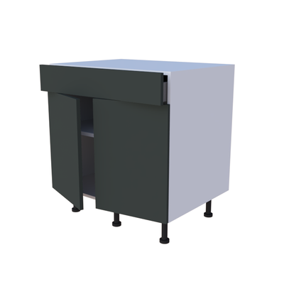 Meuble bas 2 portes + 1 tiroir - larg. 80 cm - Haut. 85cm (pieds inclus)