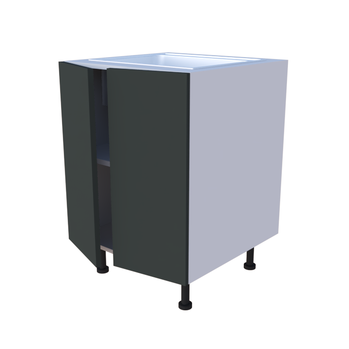 Meuble bas evier 2 portes - larg. 60cm - Haut. 85cm (pieds inclus)