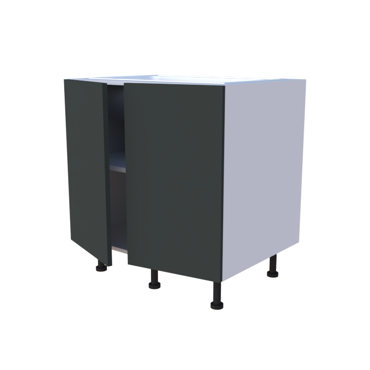 Meuble bas evier 2 portes - larg. 80cm - Haut. 85cm (pieds inclus)
