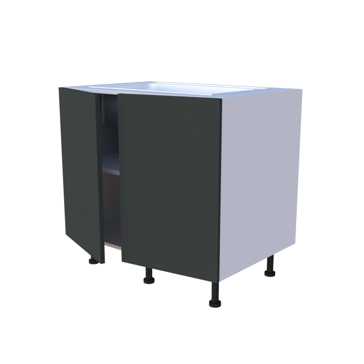 Meuble bas evier 2 portes - larg. 90cm - Haut. 85cm (pieds inclus)