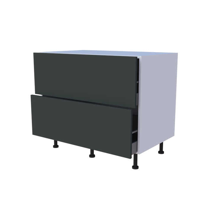 Meuble bas 2 casseroliers - Larg. 100cm - Haut. 85cm (pieds inclus)