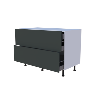 Meuble bas 2 casseroliers avec 1 tiroirs caché - larg. 120 cm - Haut. 85cm (pieds inclus)