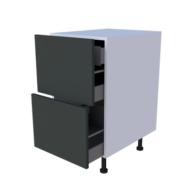 Meuble bas 2 casseroliers + 1 tiroir caché - Larg. 45cm - Haut. 85cm (pieds inclus)