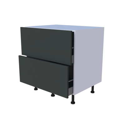 Meuble bas 2 casseroliers - Larg. 80cm - faible profondeur - Haut. 85cm (pieds inclus)