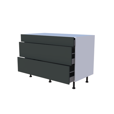 Meuble bas 3 casseroliers - larg. 120cm - Haut. 85cm (pieds inclus)