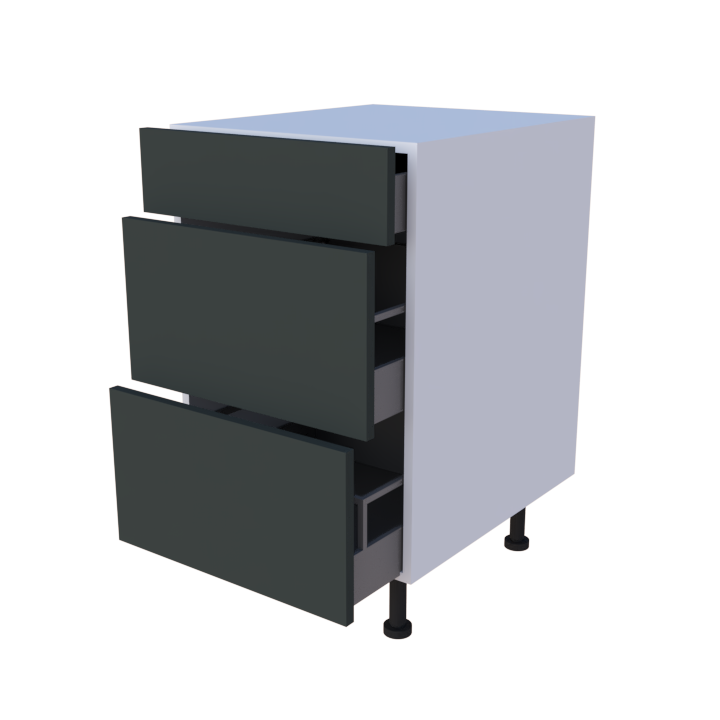 Meuble bas 3 casseroliers - larg. 50cm - Haut. 85cm (pieds inclus)