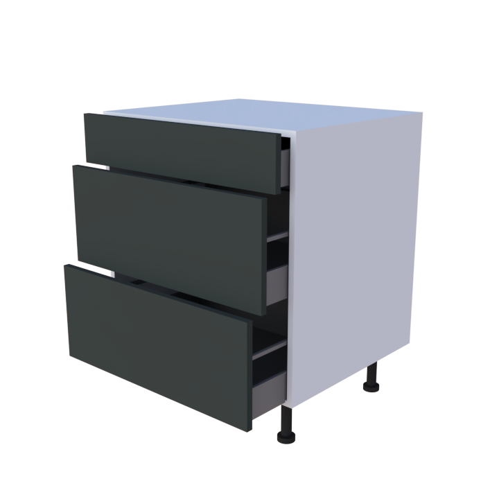 Meuble bas 3 casseroliers - larg. 70cm - Haut. 85cm (pieds inclus)