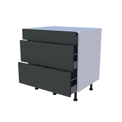 Meuble bas 3 casseroliers - larg. 80cm - Haut. 85cm (pieds inclus)