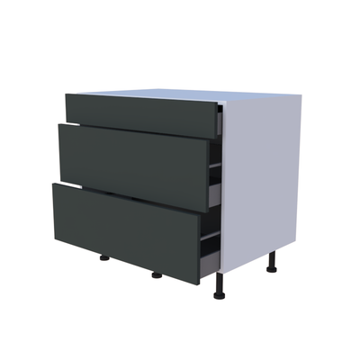Meuble bas 3 casseroliers - larg. 90cm - Haut. 85cm (pieds inclus)