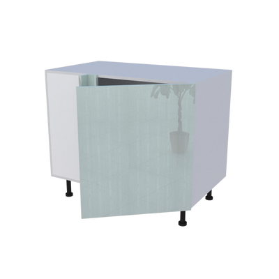 Meuble bas d'angle droite 1 porte - Larg. 100cm - Haut. 85cm (pieds inclus)