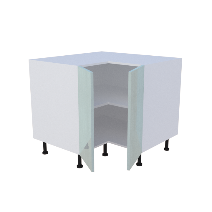 Meuble bas d'angle 2 portes - larg. 93cm - Haut. 85cm (pieds inclus)