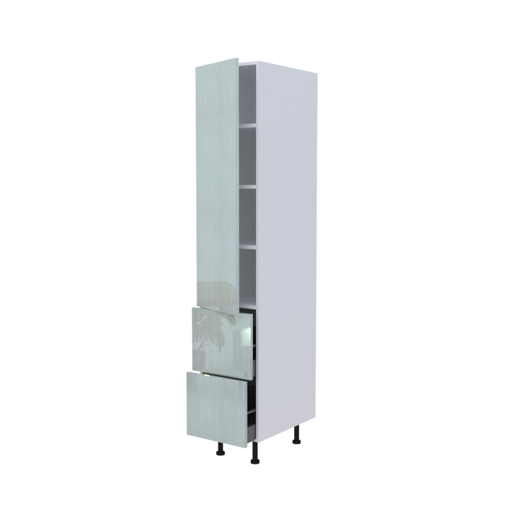 Colonne 1 porte + 2 casseroliers - Larg. 40cm - Haut. 215cm (pieds inclus)