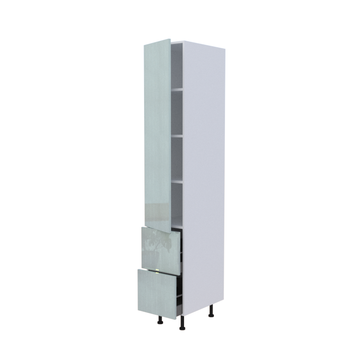 Colonne 1 porte + 2 casseroliers - Larg. 40cm - Haut. 235cm (pieds inclus)