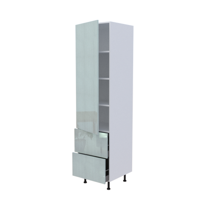 Colonne 1 porte + 2 casseroliers - Larg. 60cm - Haut. 235cm (pieds inclus)