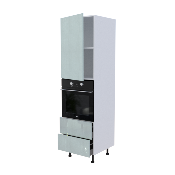 Colonne Four + 2 casseroliers + 1 porte battante - Larg. 60cm - Haut. 215cm (pieds inclus)