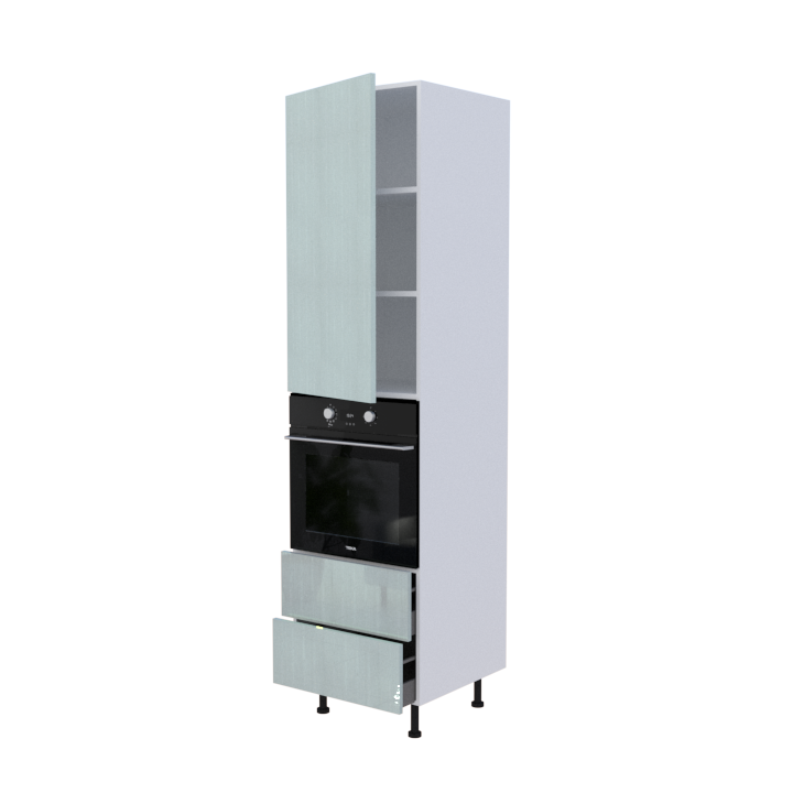 Colonne Four + 2 casseroliers + 1 porte battante - Larg. 60cm - Haut. 235cm (pieds inclus)