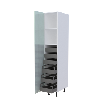 Colonne 1 porte + 6 tiroirs intérieurs - Larg. 40cm - Haut. 215cm (pieds inclus)