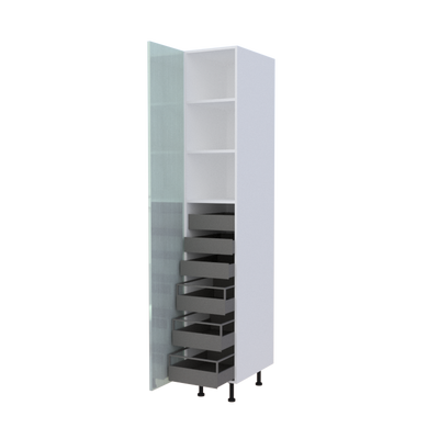 Colonne 1 porte + 6 tiroirs intérieurs - Larg. 40cm - Haut. 235cm (pieds inclus)