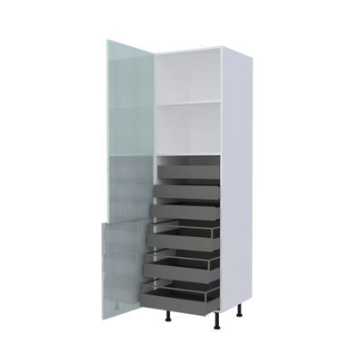 Colonne 1 porte + 6 tiroirs intérieurs - Larg. 60cm - Haut. 215cm (pieds inclus)