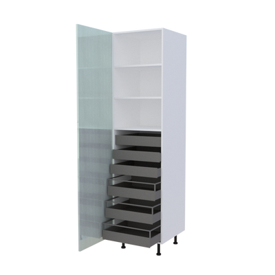 Colonne 1 porte + 6 tiroirs intérieurs - Larg. 60cm - Haut. 235cm (pieds inclus)