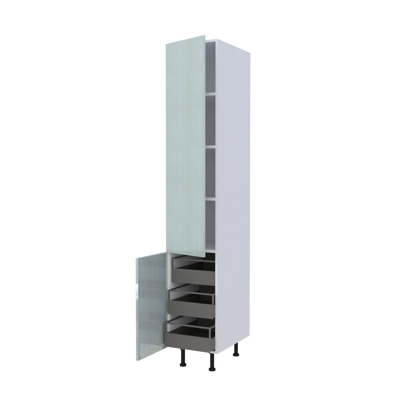 Colonne 2 portes + 3 tiroirs intérieurs - Larg. 40cm - Haut. 235cm (pieds inclus)
