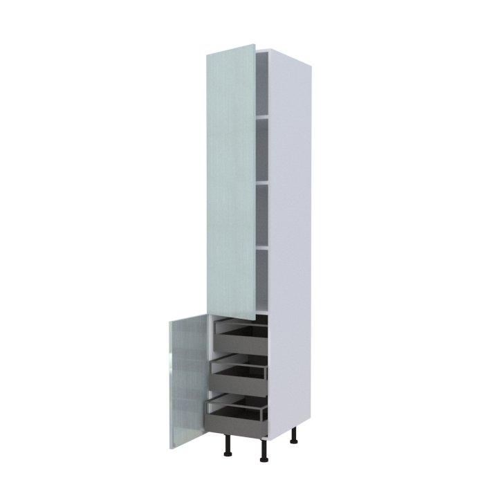 Colonne 2 portes + 3 tiroirs intérieurs - Larg. 40cm - Haut. 235cm (pieds inclus)