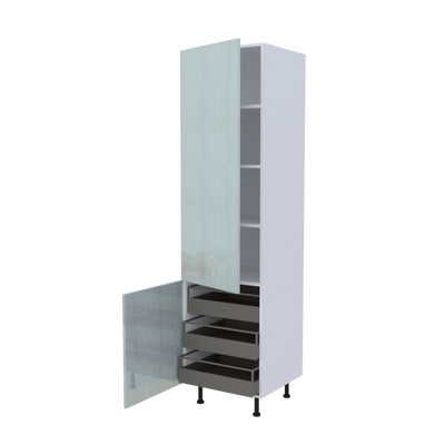 Colonne 2 portes + 3 tiroirs intérieurs - Larg. 60cm - Haut. 235cm (pieds inclus)