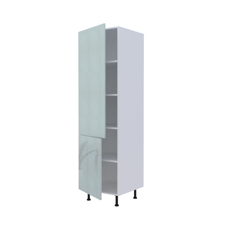 Colonne 2 portes étagères intérieures - Larg. 60cm - Haut. 215cm (pieds inclus)