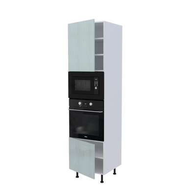 Colonne Four et micro onde + 2 portes - Larg. 60cm - Haut. 235cm (pieds inclus)