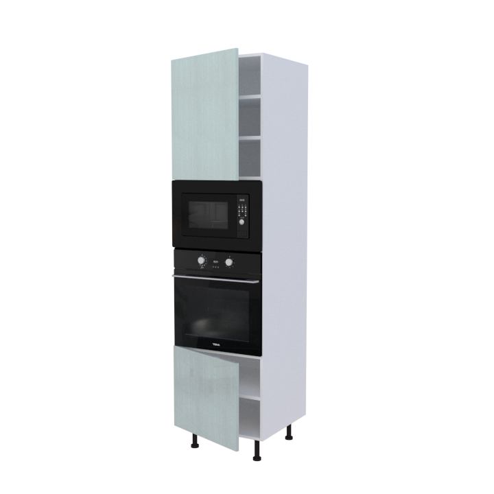 Colonne Four et micro onde + 2 portes - Larg. 60cm - Haut. 235cm (pieds inclus)