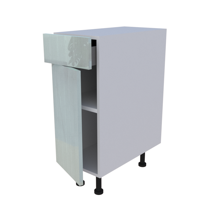 Meuble bas 1 porte + 1 tiroir - larg. 30 cm - Haut. 85cm (pieds inclus)