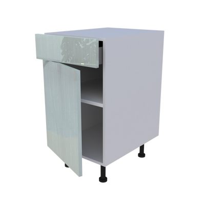 Meuble bas 1 porte + 1 tiroir  - Larg. 45cm - Haut. 85cm (pieds inclus)