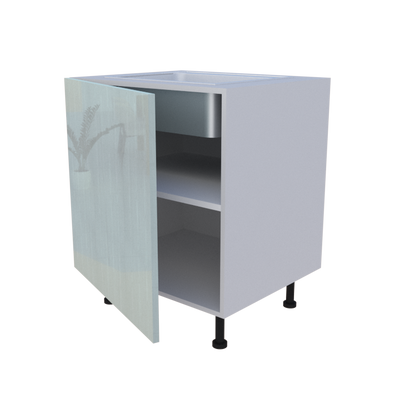 Meuble bas evier 1 porte - larg. 70cm - Haut. 85cm (pieds inclus)