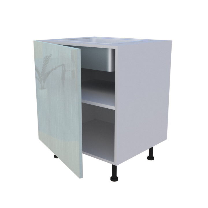 Meuble bas evier 1 porte - larg. 70cm - Haut. 85cm (pieds inclus)
