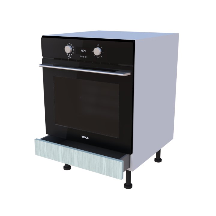 Meuble bas four tiroir - larg. 60cm - Haut. 85cm (pieds inclus)