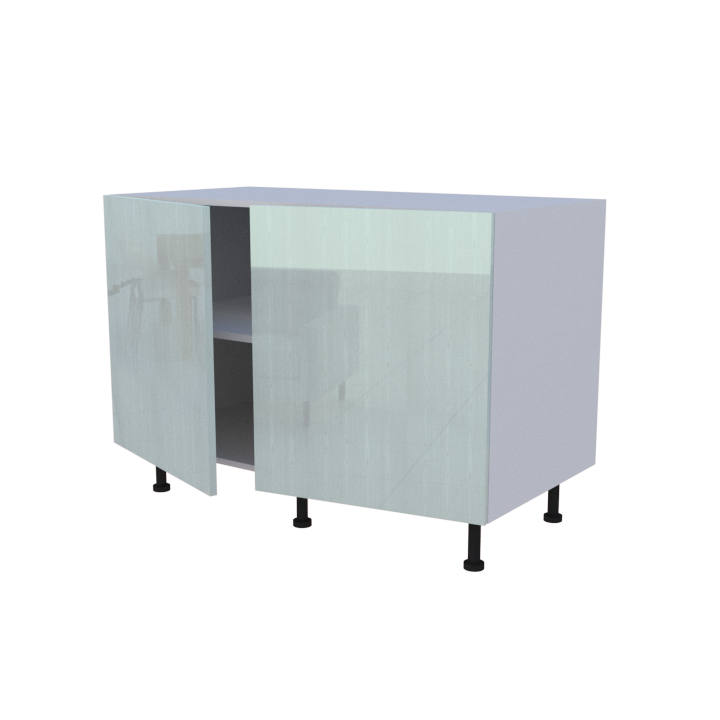 Meuble bas de rangement 2 portes - larg. 120 cm - Haut. 85cm (pieds inclus)