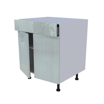 Meuble bas 2 portes + 1 tiroir - larg. 70 cm - Haut. 85cm (pieds inclus)