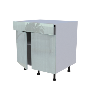 Meuble bas 2 portes + 1 tiroir - larg. 80 cm - Haut. 85cm (pieds inclus)