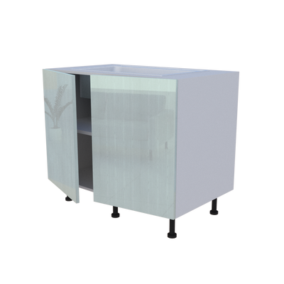 Meuble bas evier 2 portes - larg. 100cm - Haut. 85cm (pieds inclus)