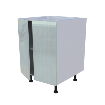 Meuble bas evier 2 portes - larg. 60cm - Haut. 85cm (pieds inclus)