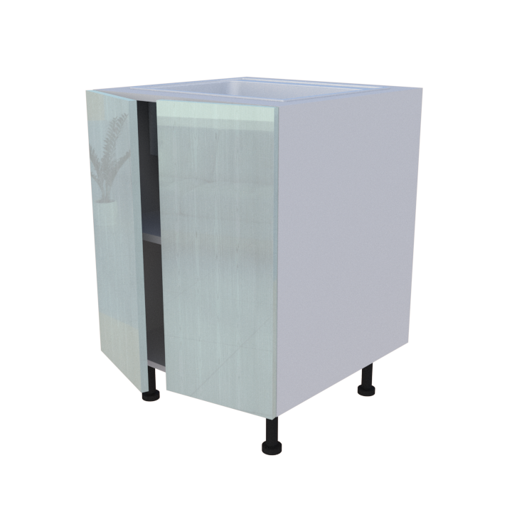Meuble bas evier 2 portes - larg. 60cm - Haut. 85cm (pieds inclus)
