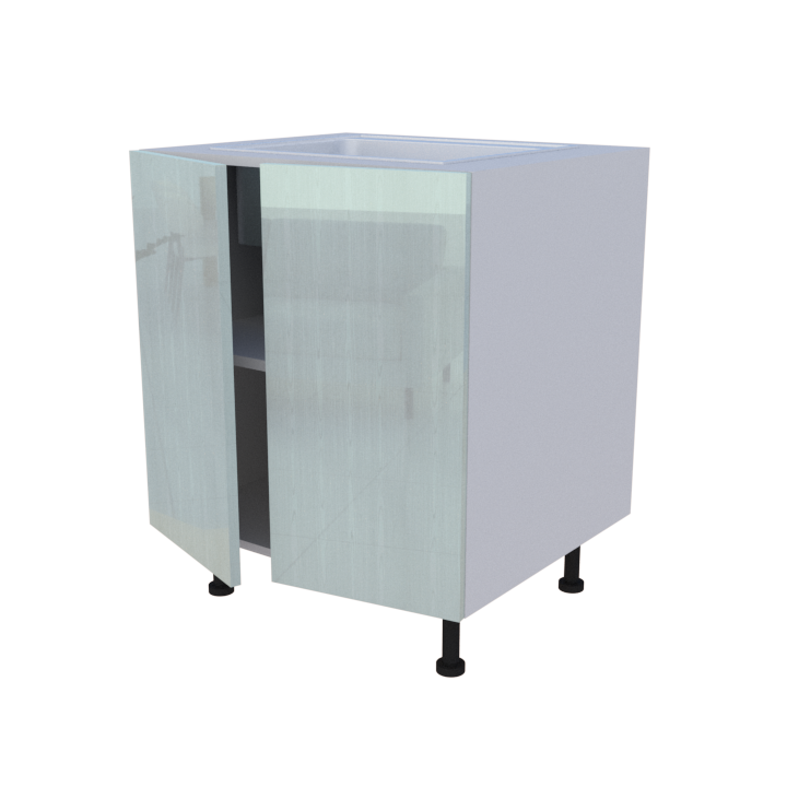Meuble bas evier 2 portes - larg. 70cm - Haut. 85cm (pieds inclus)