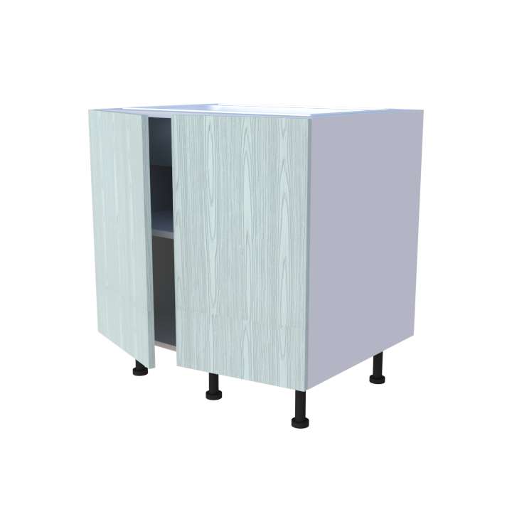 Meuble bas evier 2 portes - larg. 80cm - Haut. 85cm (pieds inclus)