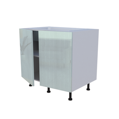 Meuble bas evier 2 portes - larg. 90cm - Haut. 85cm (pieds inclus)
