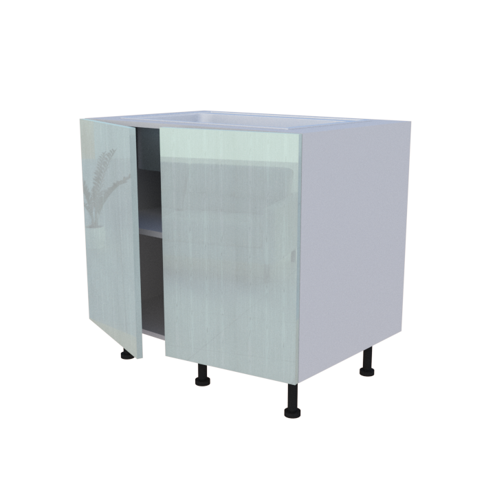 Meuble bas evier 2 portes - larg. 90cm - Haut. 85cm (pieds inclus)