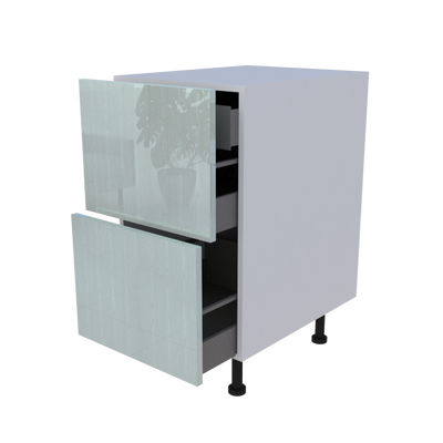 Meuble bas 2 casseroliers + 1 tiroir caché - Larg. 45cm - Haut. 85cm (pieds inclus)