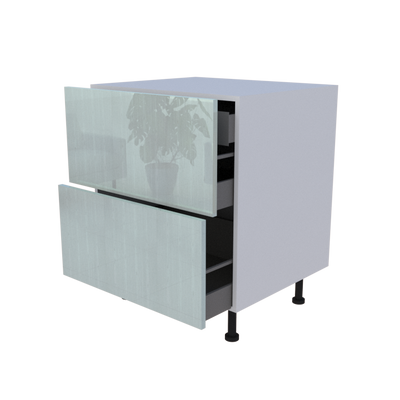 Meuble bas 2 casseroliers avec 1 tiroirs caché - larg. 70 cm - Haut. 85cm (pieds inclus)