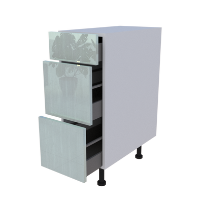 Meuble bas 3 casseroliers - larg. 30 cm - Haut. 85cm (pieds inclus)