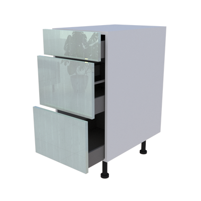 Meuble bas 3 casseroliers - larg. 40cm - Haut. 85cm (pieds inclus)
